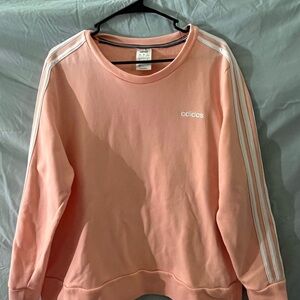 Adidas Orange/Pink Sweatshirt with White Stripes